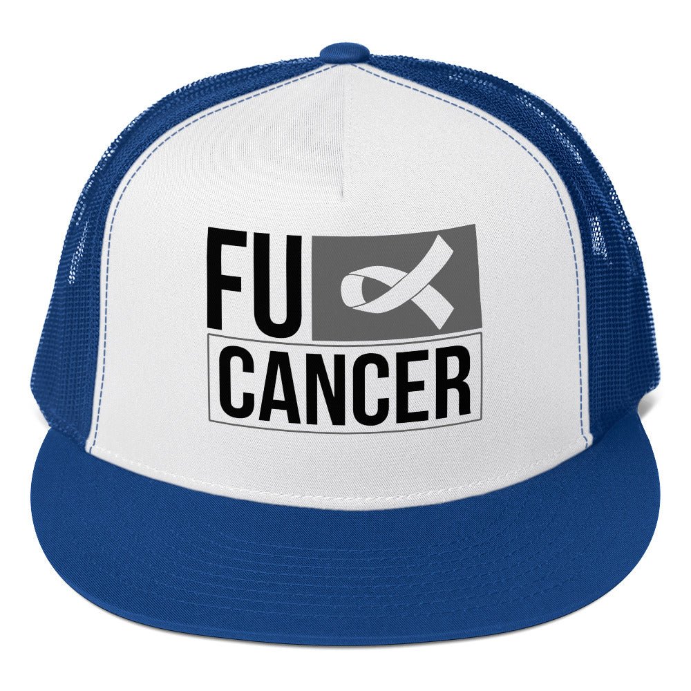 FU Cancer Trucker Cap - JohnVsGBMRoyal/ White/ Royal