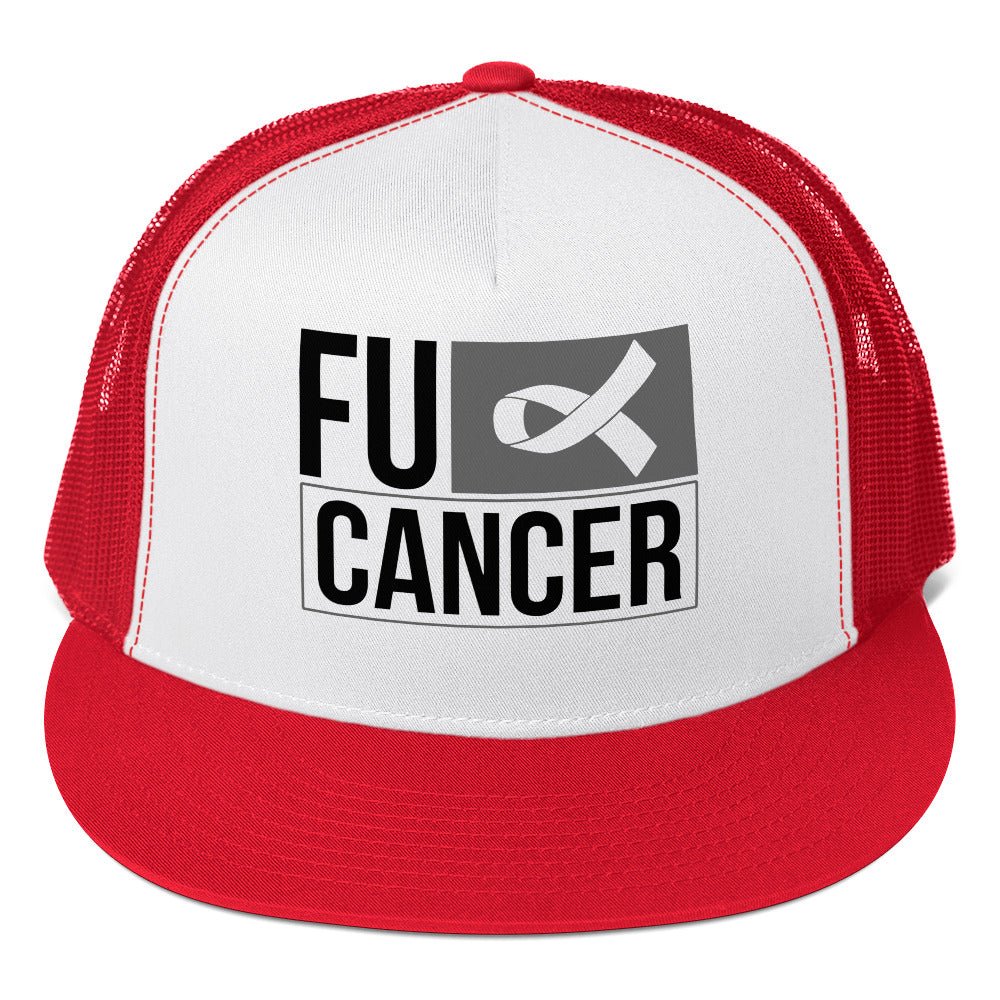 FU Cancer Trucker Cap - JohnVsGBMRed/ White/ Red