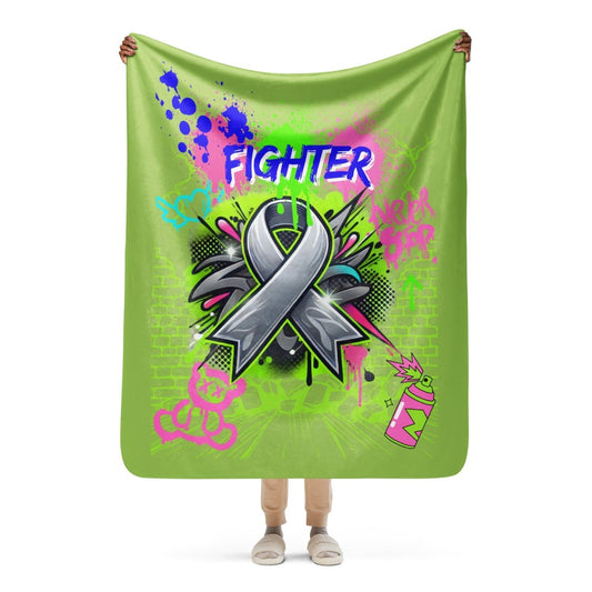 Graffiti Brain Cancer Sherpa Blanket - JohnVsGBM50″×60″