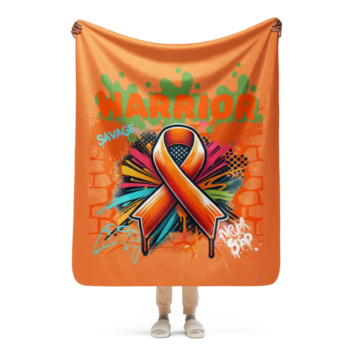 Graffiti Leukemia Sherpa Blanket - JohnVsGBM50″×60″