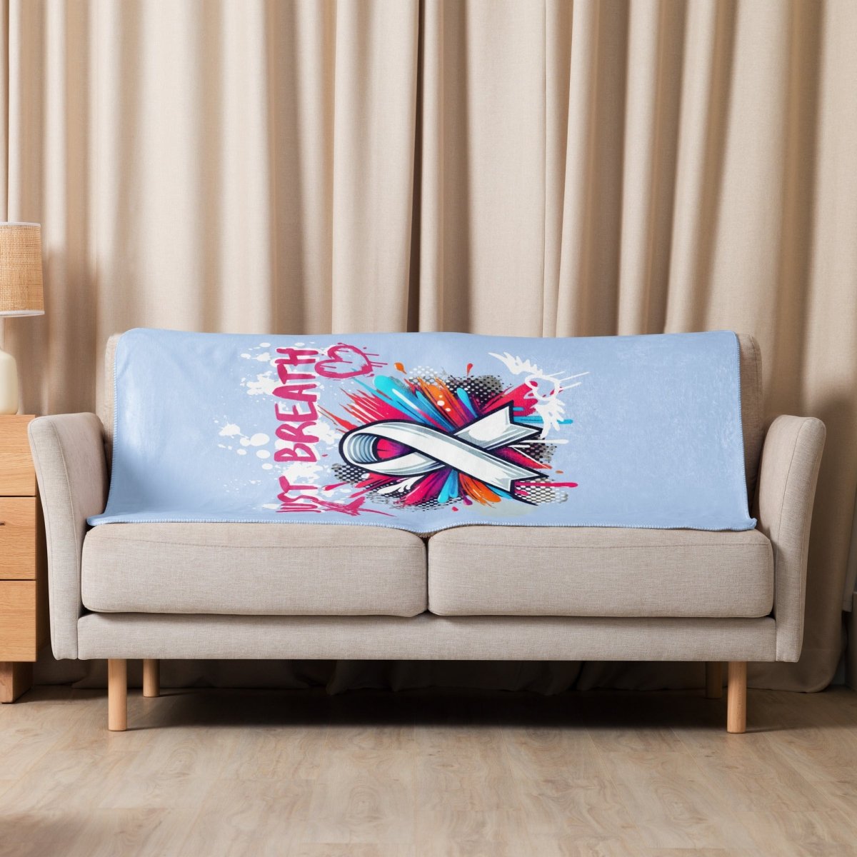 Graffiti Lung Cancer Sherpa Blanket - JohnVsGBM37″×57″