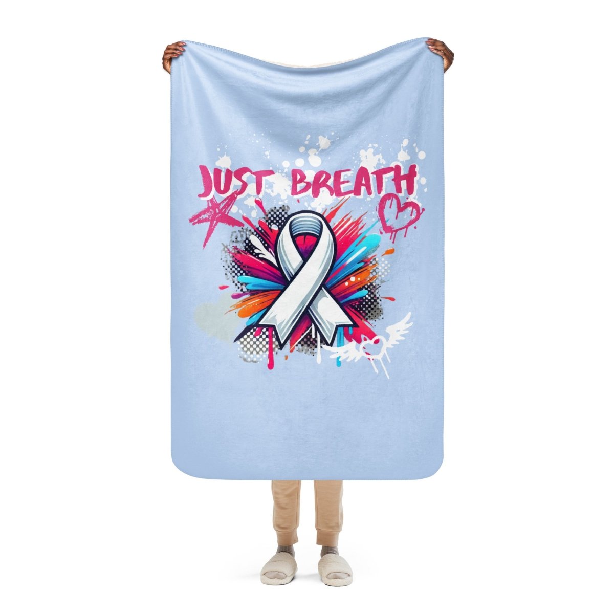 Graffiti Lung Cancer Sherpa Blanket - JohnVsGBM37″×57″