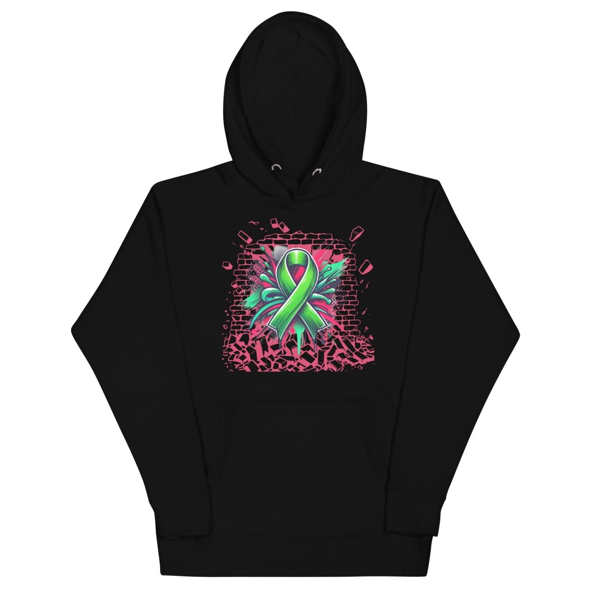 Green Graffiti Ribbon Hoodie - JohnVsGBMBlackS