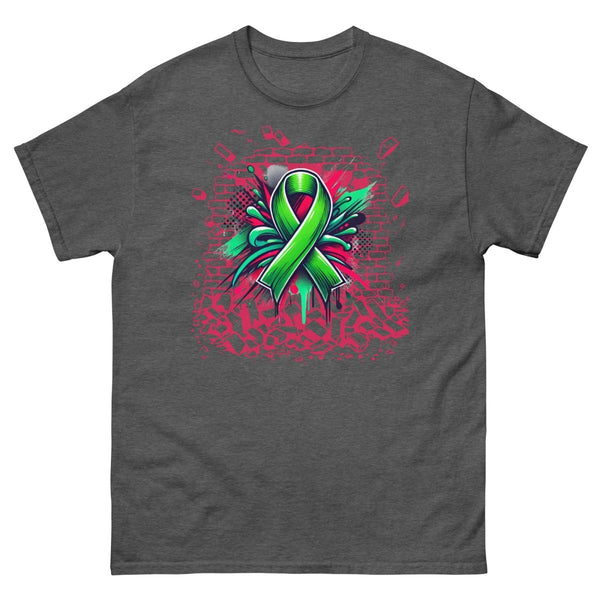 Green Graffiti Ribbon Tee - JohnVsGBMDark HeatherS