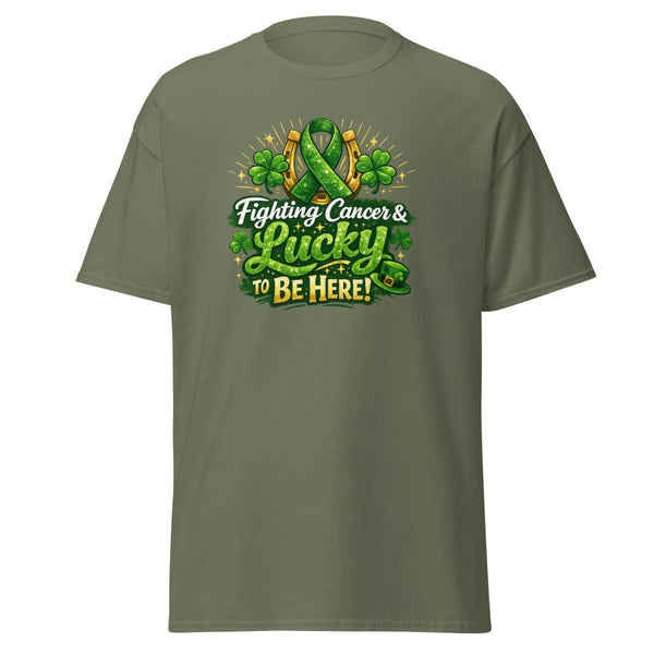 Green Irish Cancer Tee - JohnVsGBMMilitary GreenS