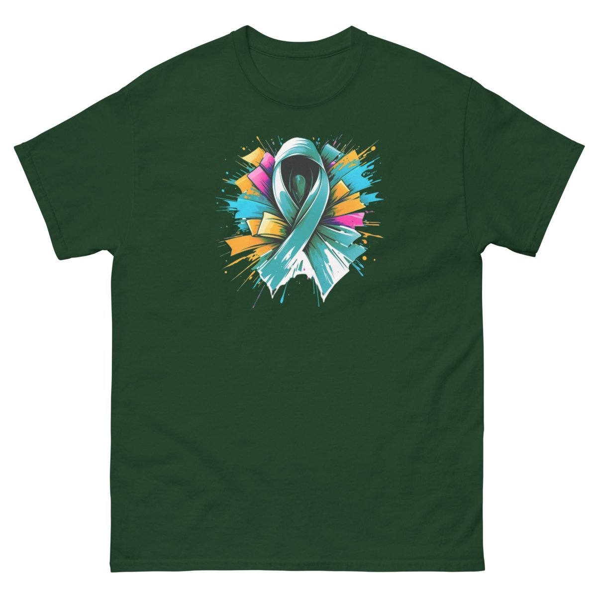 Green Ribbon Graffiti Tee - JohnVsGBMForest GreenS