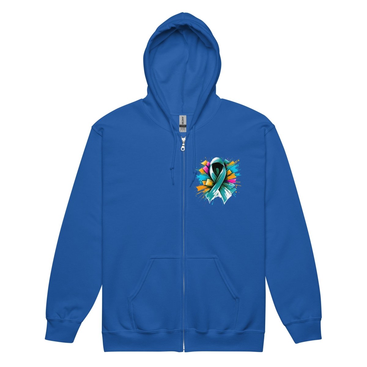 Green Ribbon Graffiti Zip Up Hoodie - JohnVsGBMRoyalS