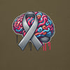 Grey Brain Ribbon Graffiti Hoodie - JohnVsGBMMilitary GreenS