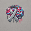 Grey Brain Ribbon Graffiti Hoodie - JohnVsGBMCarbon GreyS