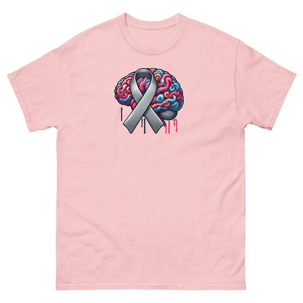 Grey Brain Ribbon Graffiti Tee - JohnVsGBMLight PinkS