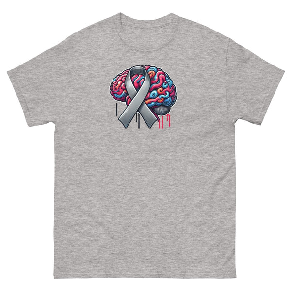 Grey Brain Ribbon Graffiti Tee - JohnVsGBMSport GreyS