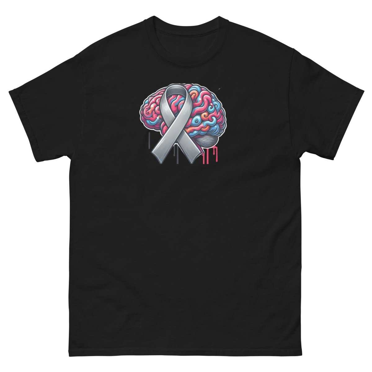 Grey Brain Ribbon Graffiti Tee - JohnVsGBMBlackS