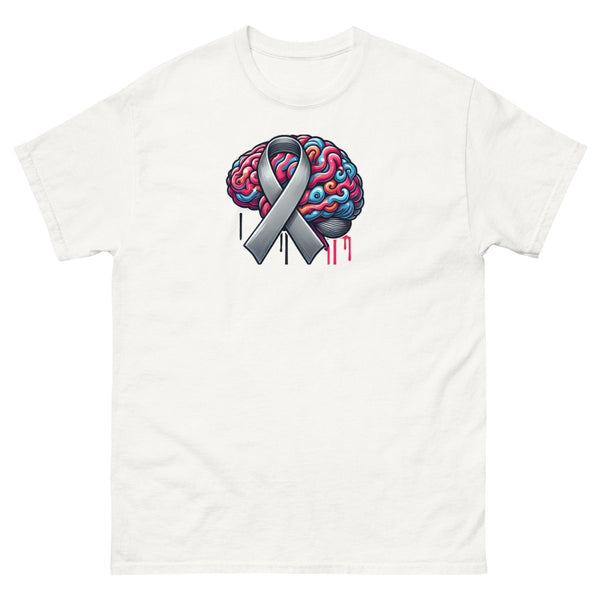 Grey Brain Ribbon Graffiti Tee - JohnVsGBMWhiteS