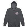 Grey Brain Ribbon Graffiti Zip Up Hoodie - JohnVsGBMDark HeatherS