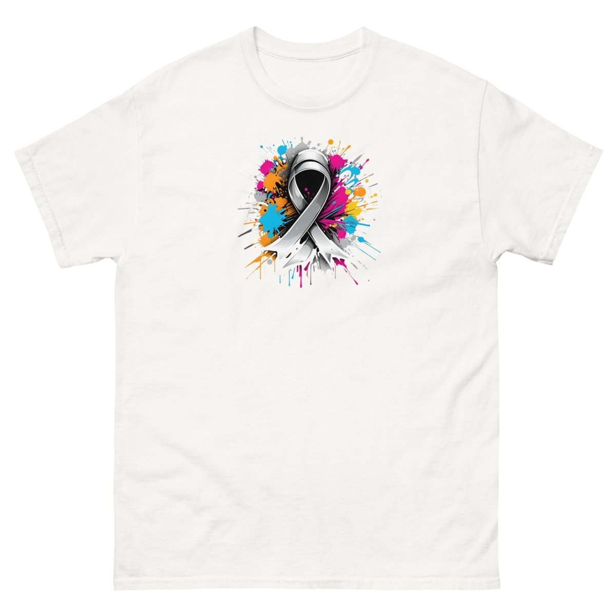 Grey Paint Blotch Ribbon Graffiti Tee - JohnVsGBMWhiteS