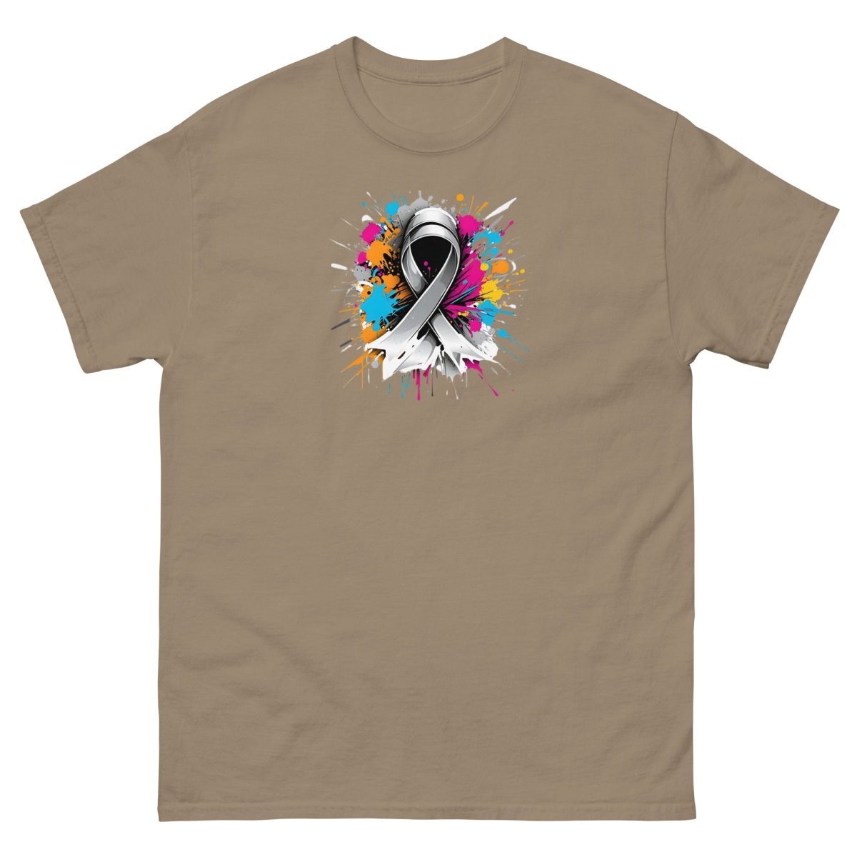 Grey Paint Blotch Ribbon Graffiti Tee - JohnVsGBMBrown SavanaS