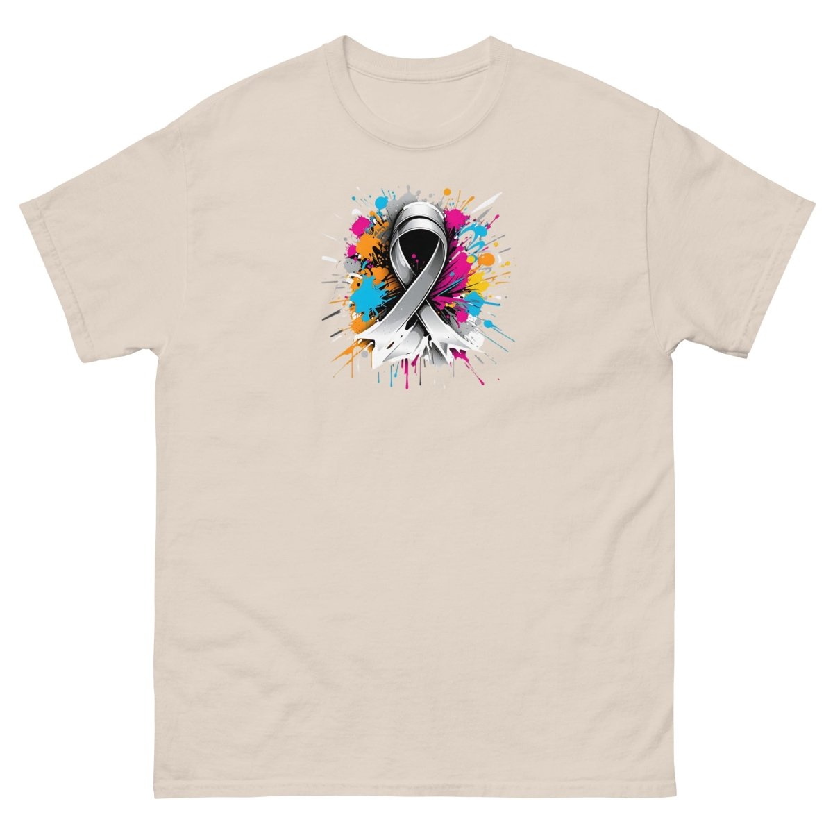 Grey Paint Blotch Ribbon Graffiti Tee - JohnVsGBMNaturalS