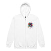 Grey Paint Blotch Ribbon Graffiti Zip Up Hoodie - JohnVsGBMWhiteS