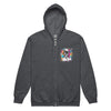 Grey Paint Blotch Ribbon Graffiti Zip Up Hoodie - JohnVsGBMDark HeatherS