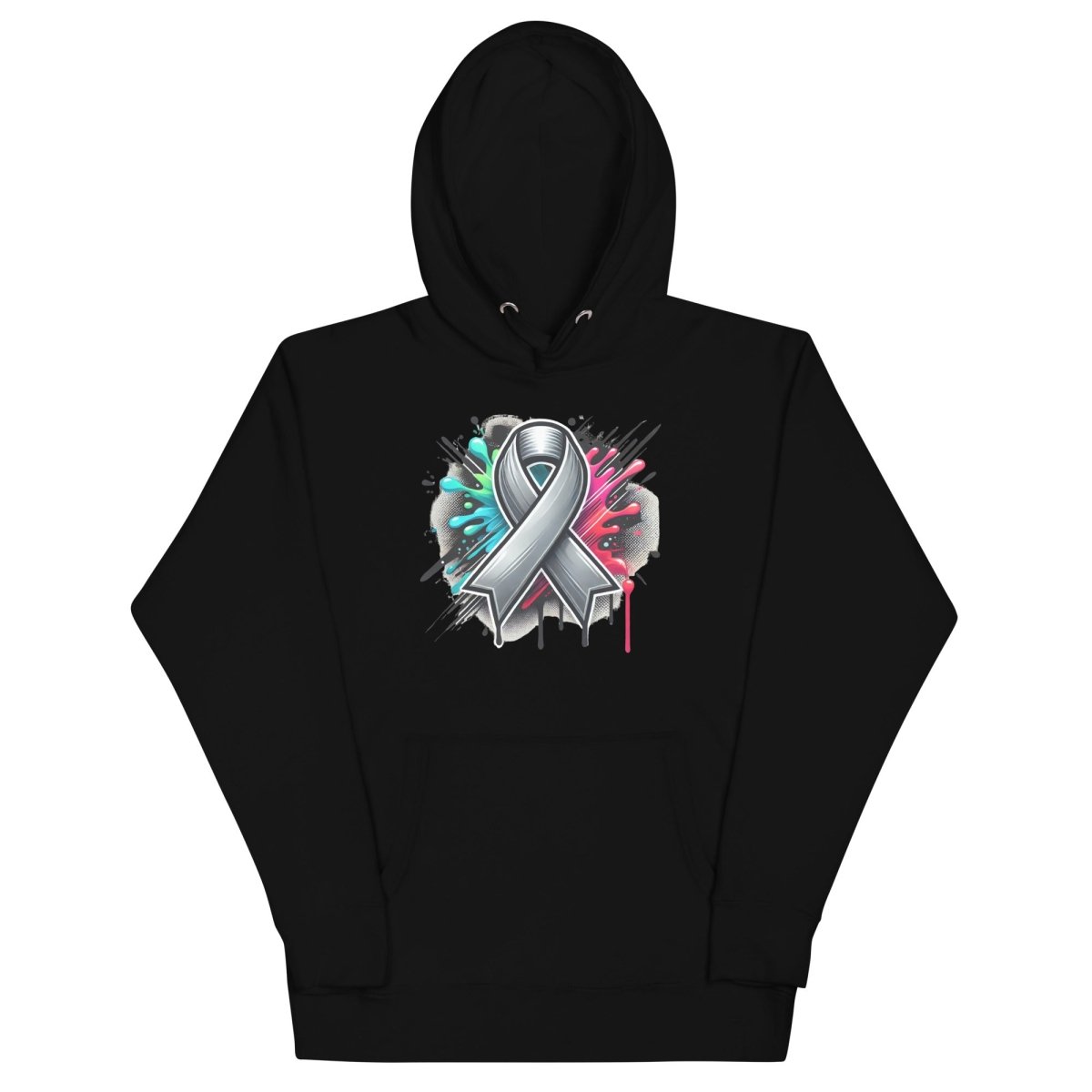 Grey Ribbon Graffiti Hoodie - JohnVsGBMBlackS