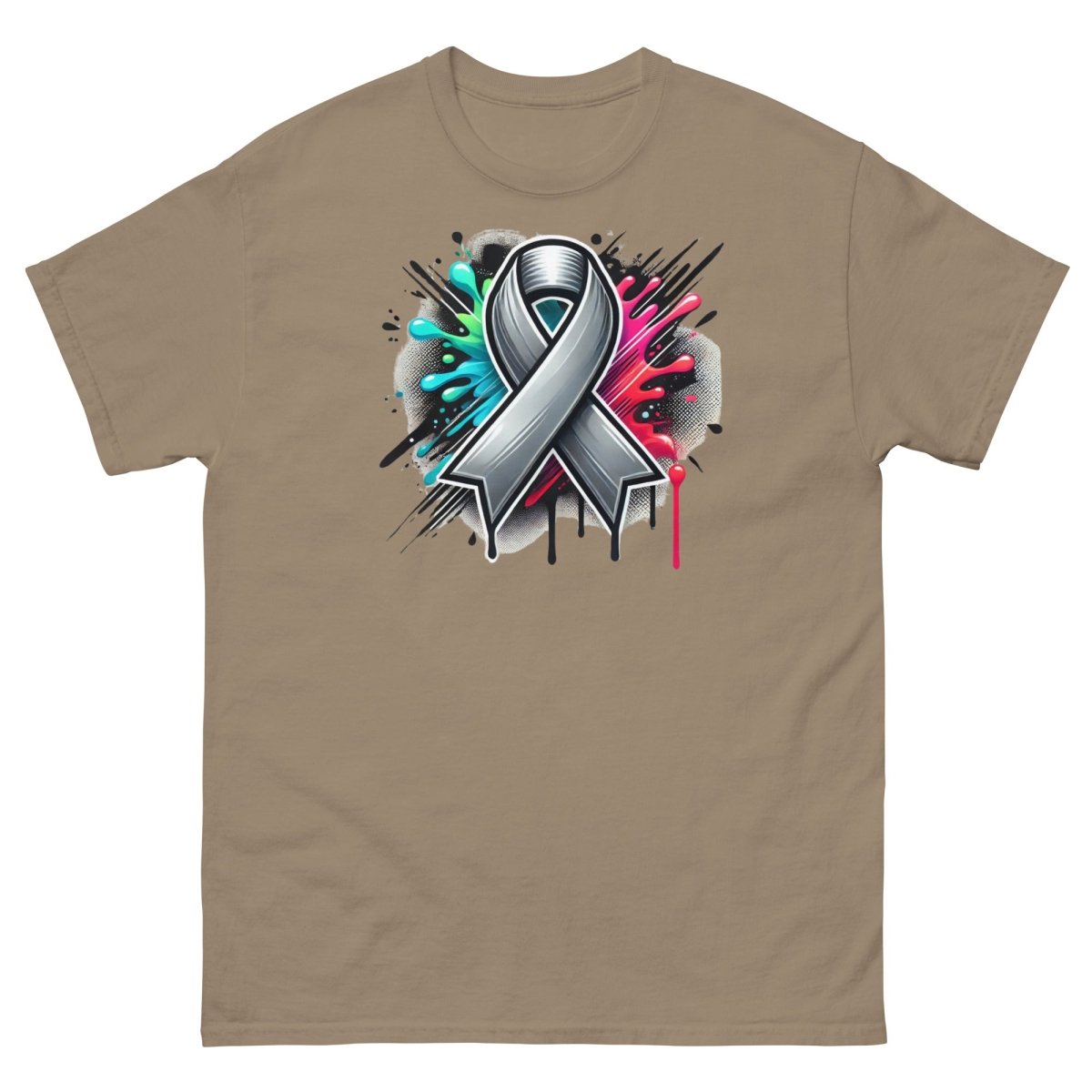 Grey Ribbon Graffiti Tee - JohnVsGBMBrown SavanaS