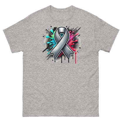 Grey Ribbon Graffiti Tee - JohnVsGBMSport GreyS