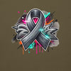 Grey Tones Ribbon Graffiti Hoodie - JohnVsGBMMilitary GreenS