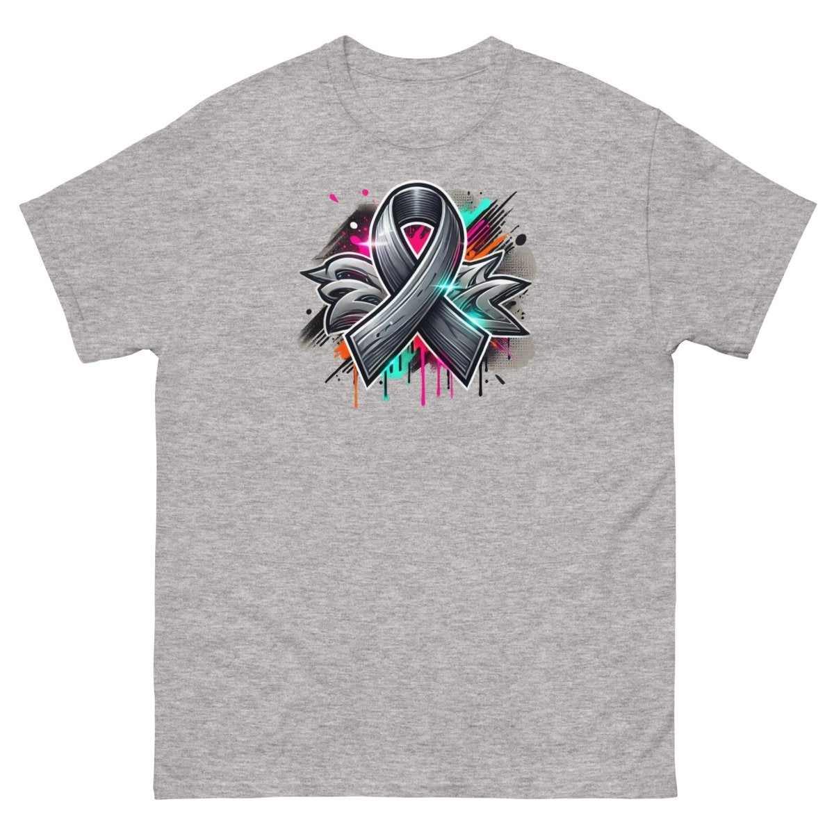 Grey Tones Ribbon Graffiti Tee - JohnVsGBMSport GreyS