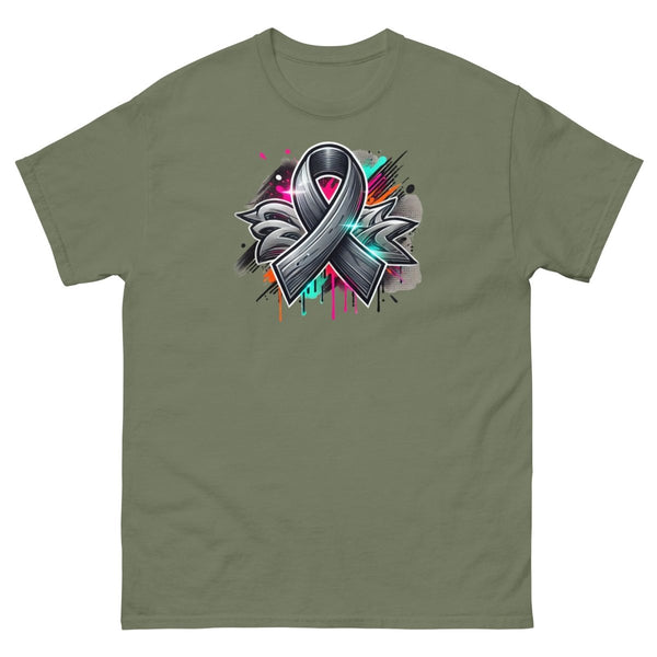 Grey Tones Ribbon Graffiti Tee - JohnVsGBMMilitary GreenS