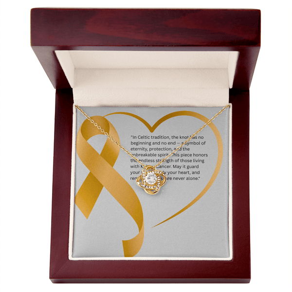 Guardian Spirit – Kidney Cancer Knot Pendant - JohnVsGBM18K Yellow Gold FinishLuxury Box