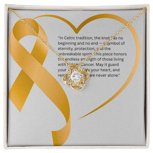 Guardian Spirit – Kidney Cancer Knot Pendant - JohnVsGBM18K Yellow Gold FinishStandard Box
