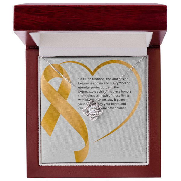Guardian Spirit – Kidney Cancer Knot Pendant - JohnVsGBM14K White Gold FinishLuxury Box
