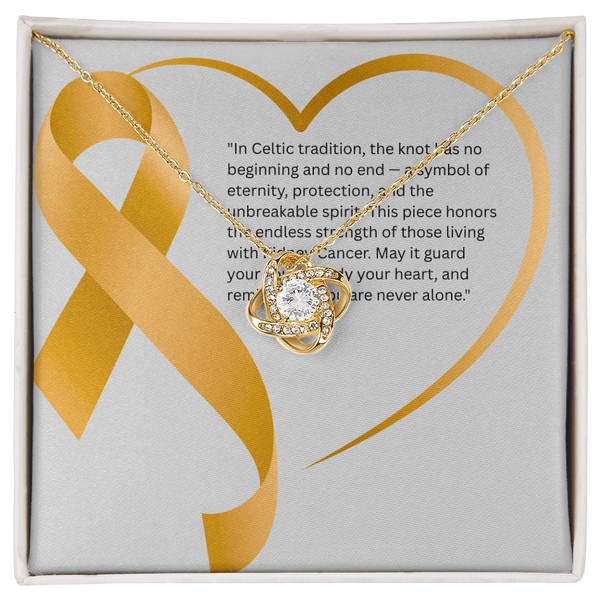 Guardian Spirit – Kidney Cancer Knot Pendant - JohnVsGBM18K Yellow Gold FinishStandard Box