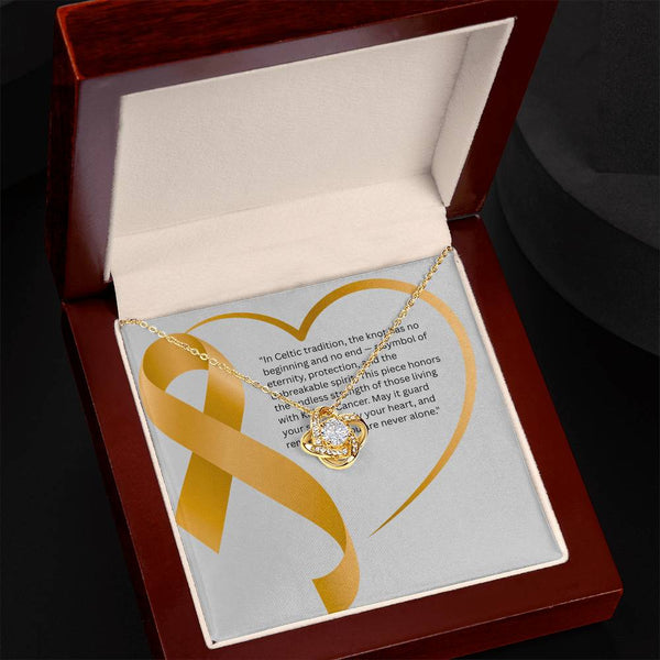 Guardian Spirit – Kidney Cancer Knot Pendant - JohnVsGBM18K Yellow Gold FinishLuxury Box