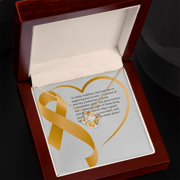 Guardian Spirit – Kidney Cancer Knot Pendant - JohnVsGBM18K Yellow Gold FinishLuxury Box