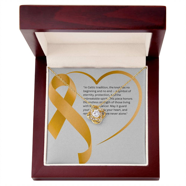 Guardian Spirit – Kidney Cancer Knot Pendant - JohnVsGBM14K White Gold FinishLuxury Box