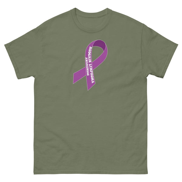 Hodgkin's Lymphoma Lg Ribbon Tee - JohnVsGBMMilitary GreenS