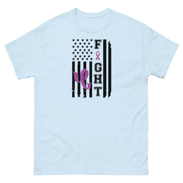 Hodgkin's Lymphoma Ribbon Flag Tee - JohnVsGBMLight BlueS