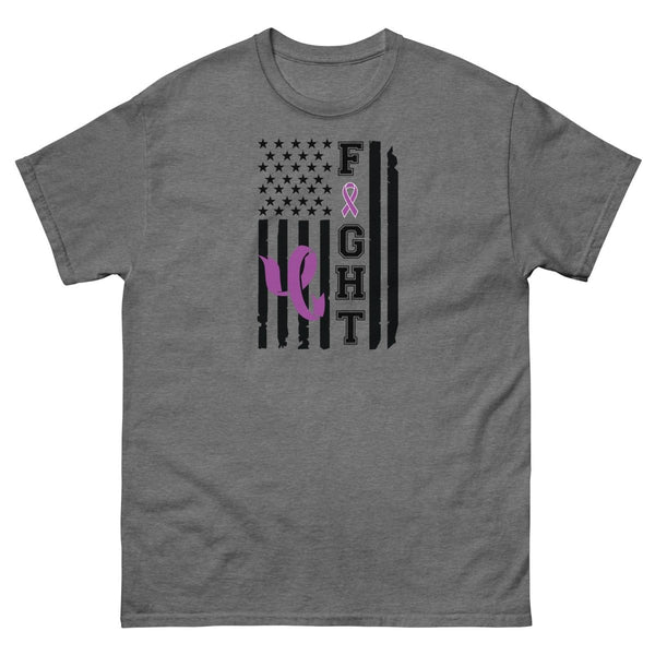 Hodgkin's Lymphoma Ribbon Flag Tee - JohnVsGBMGraphite HeatherS