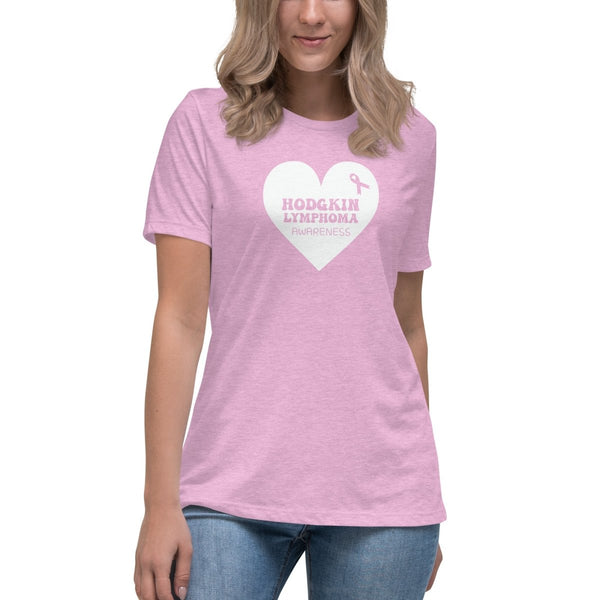 Hodgkin's Lymphoma Women's Heart Tee - JohnVsGBMHeather Prism LilacS