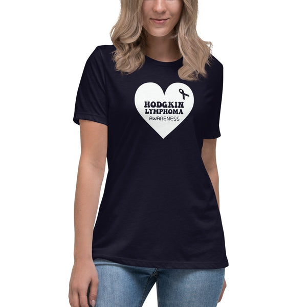 Hodgkin's Lymphoma Women's Heart Tee - JohnVsGBMNavyS