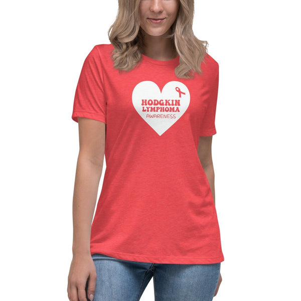 Hodgkin's Lymphoma Women's Heart Tee - JohnVsGBMHeather RedS