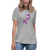 Hodgkin's Lymphoma Women's Lg Ribbon Tee - JohnVsGBMAthletic HeatherS