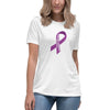 Hodgkin's Lymphoma Women's Lg Ribbon Tee - JohnVsGBMWhiteS