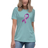 Hodgkin's Lymphoma Women's Lg Ribbon Tee - JohnVsGBMHeather Blue LagoonS