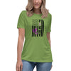 Hodgkin's Lymphoma Women's Ribbon Flag Tee - JohnVsGBMLeafS