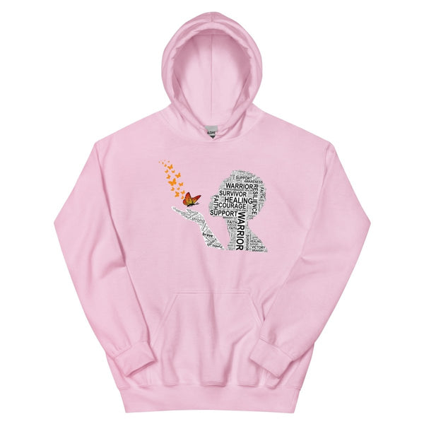 Kidney Cancer Butterfly Hoodie - JohnVsGBMLight PinkS