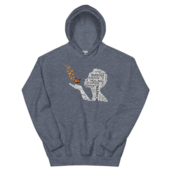 Kidney Cancer Butterfly Hoodie - JohnVsGBMHeather Sport Dark NavyS