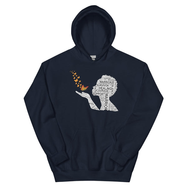 Kidney Cancer Butterfly Hoodie - JohnVsGBMNavyS