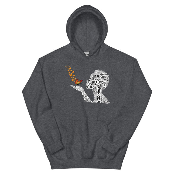 Kidney Cancer Butterfly Hoodie - JohnVsGBMDark HeatherS